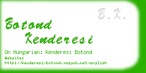 botond kenderesi business card